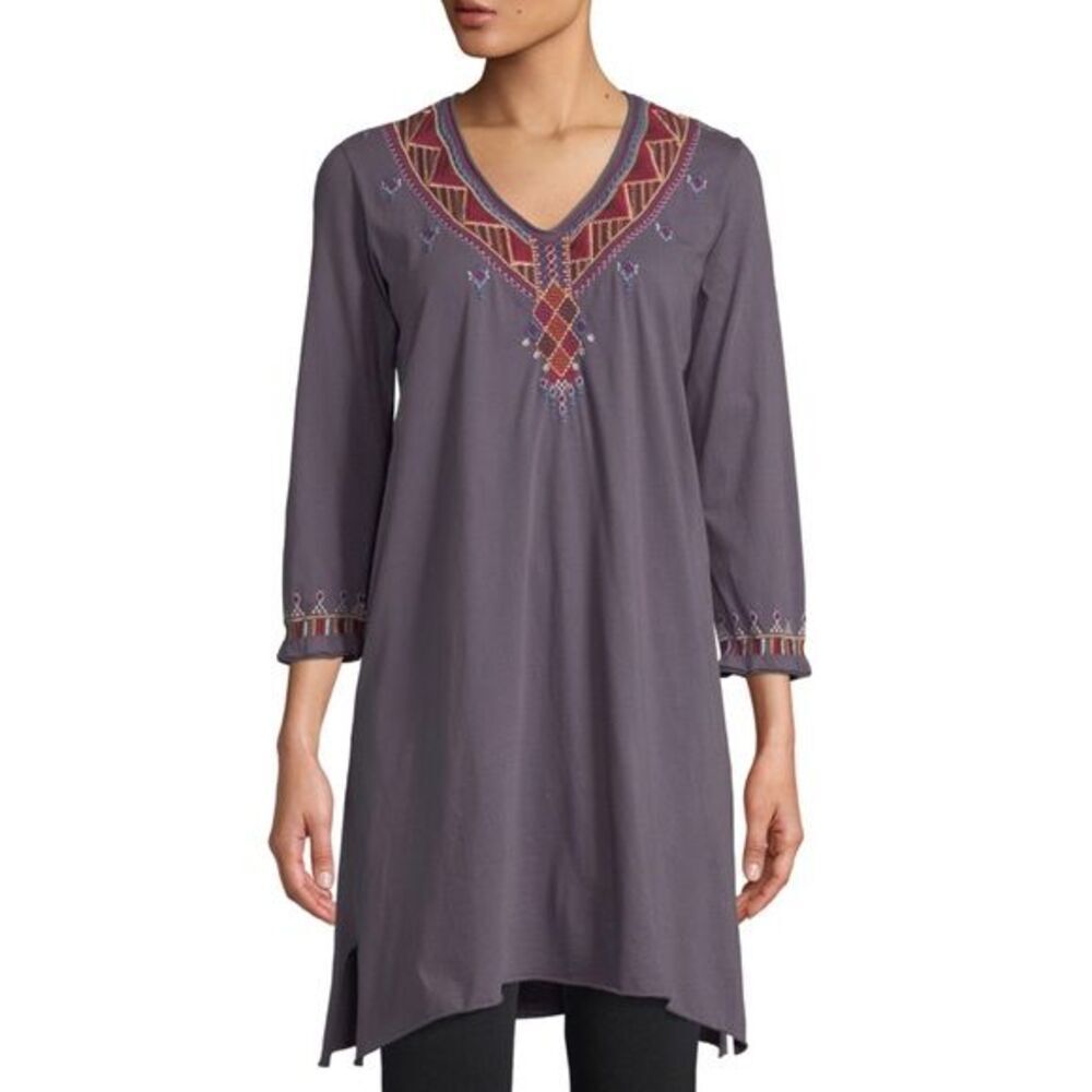 Johnny Was Marjan 3/4-Sleeve Embroidered Tunic Dress XS NWT